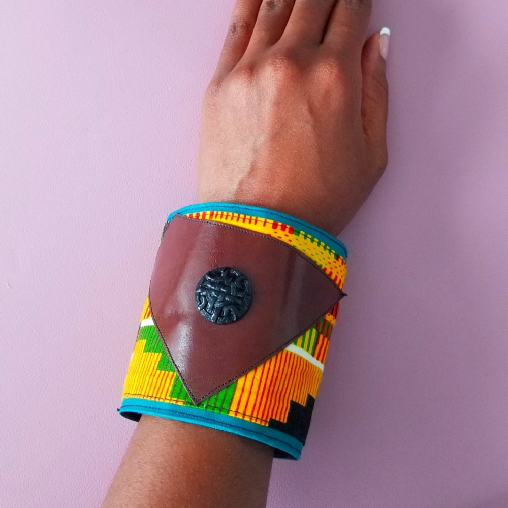 Handmade wrist cuff bracelet- size large